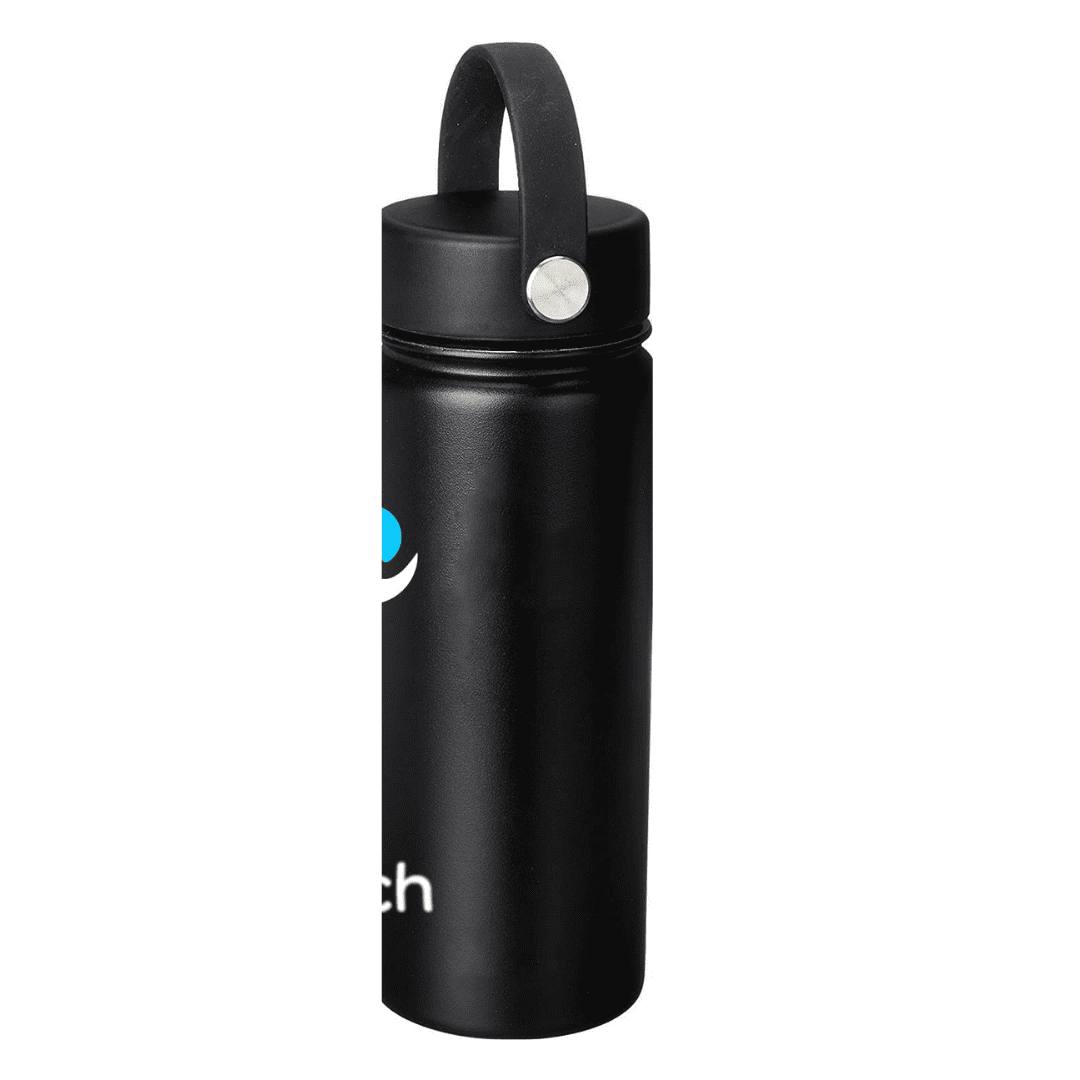 NuRich Sports Water Bottle - 18 Oz, Vacuum Insulated Stainless Steel, Modern Double Walled, Simple Thermo Modern Mug, Hydro Metal Canteen Flask Wide Mouth with Sweat Proof Design for Cold &amp; Hot Temp C684W