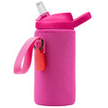 Linkidea Water Bottle Sleeve Compatible with CamelBak Eddy+ Tritan 14oz, Steel 12oz Kids Bottle, Waterbottle Holder Bag with Name Tag, Rose Red C385A