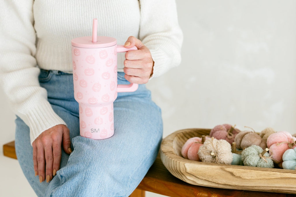 Simple Modern 30 fl oz Insulated Stainless Steel Trek Tumbler with Straw Lid | Seaglass Sage and Cream Checkmate C690C