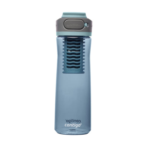 (2 pack) Contigo Clybourn Plastic FreeFlow Filter Water Bottle with AUTOSEAL Lid 24 oz., Dark Ice, with Replacable Filter C062U