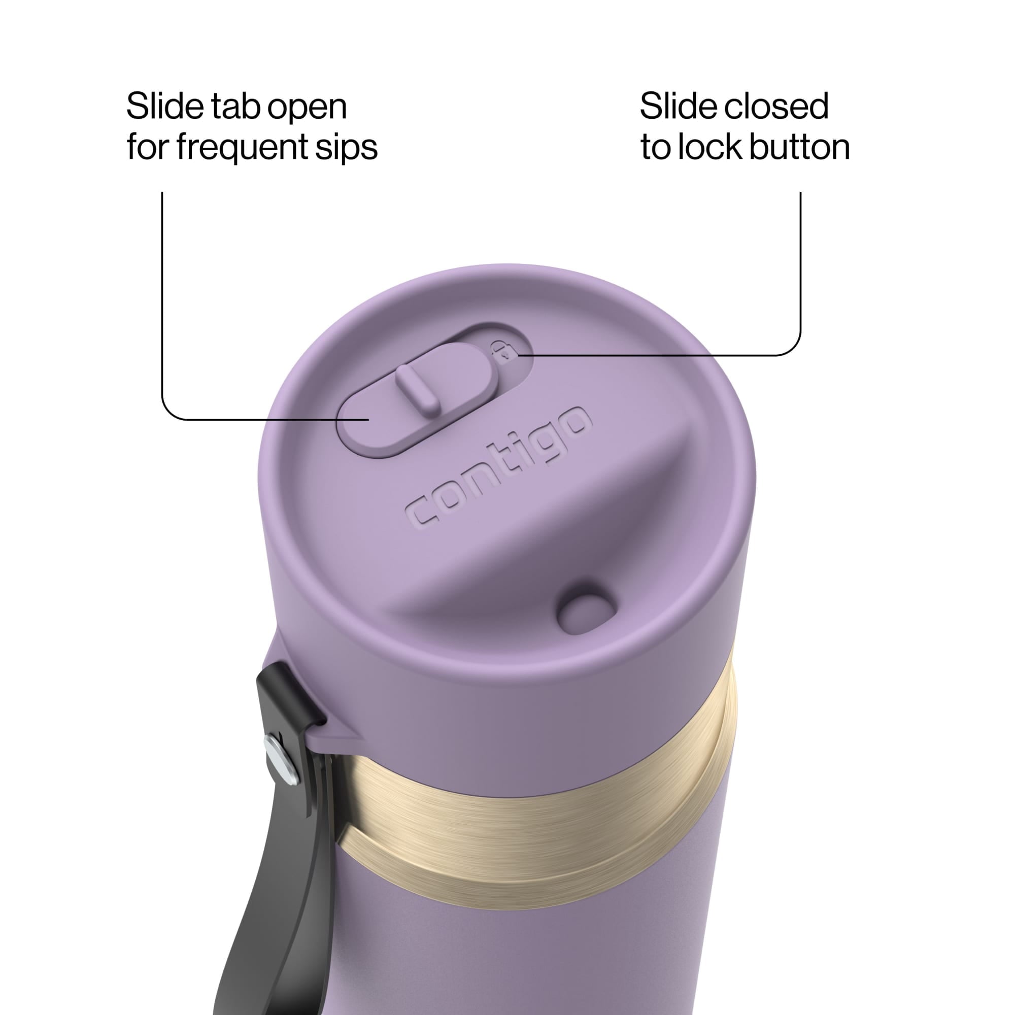 Contigo AutoSeal 16 oz Leakproof Water Bottle with Carrying Strap C023X
