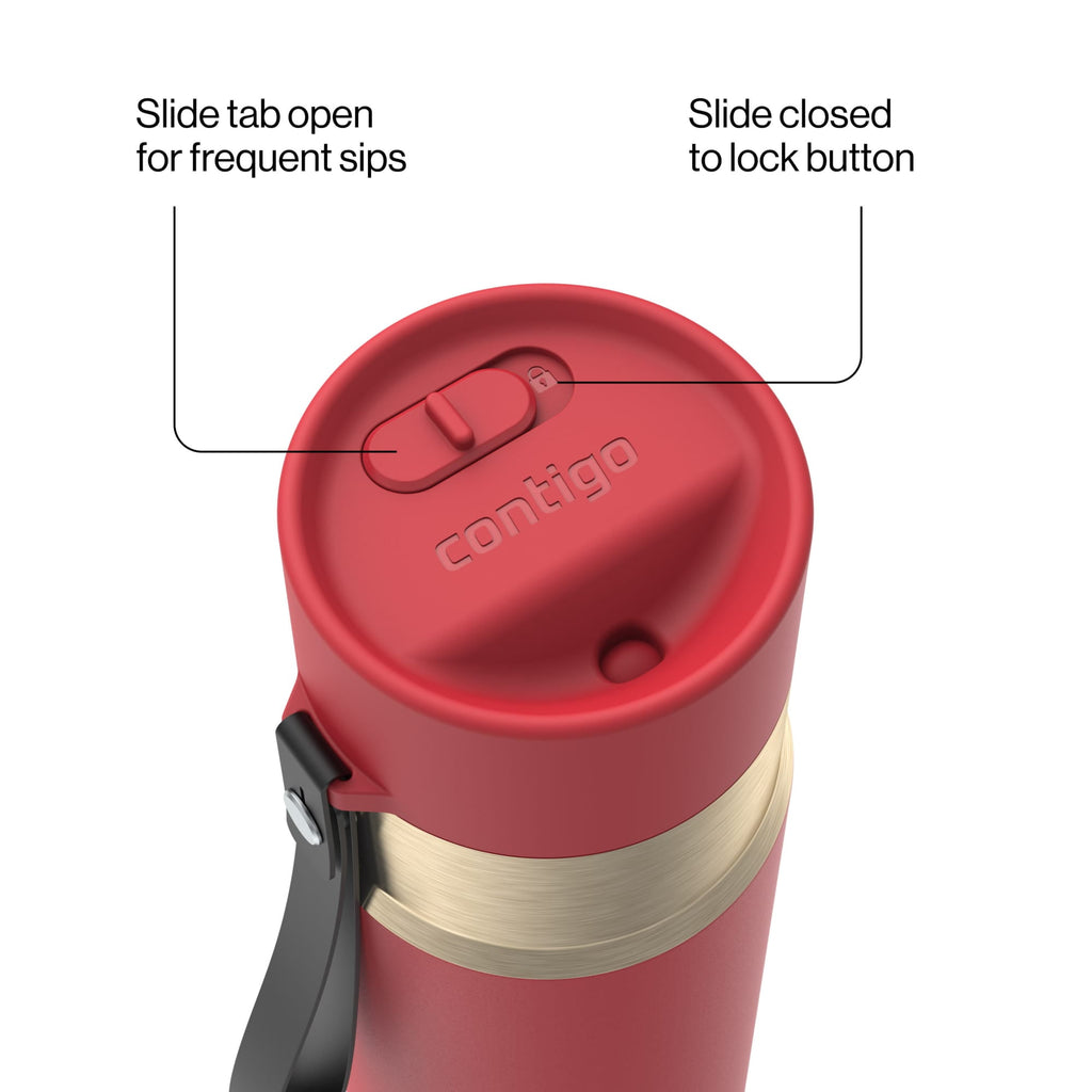 Contigo AutoSeal 16 oz Leakproof Water Bottle with Carrying Strap C023X