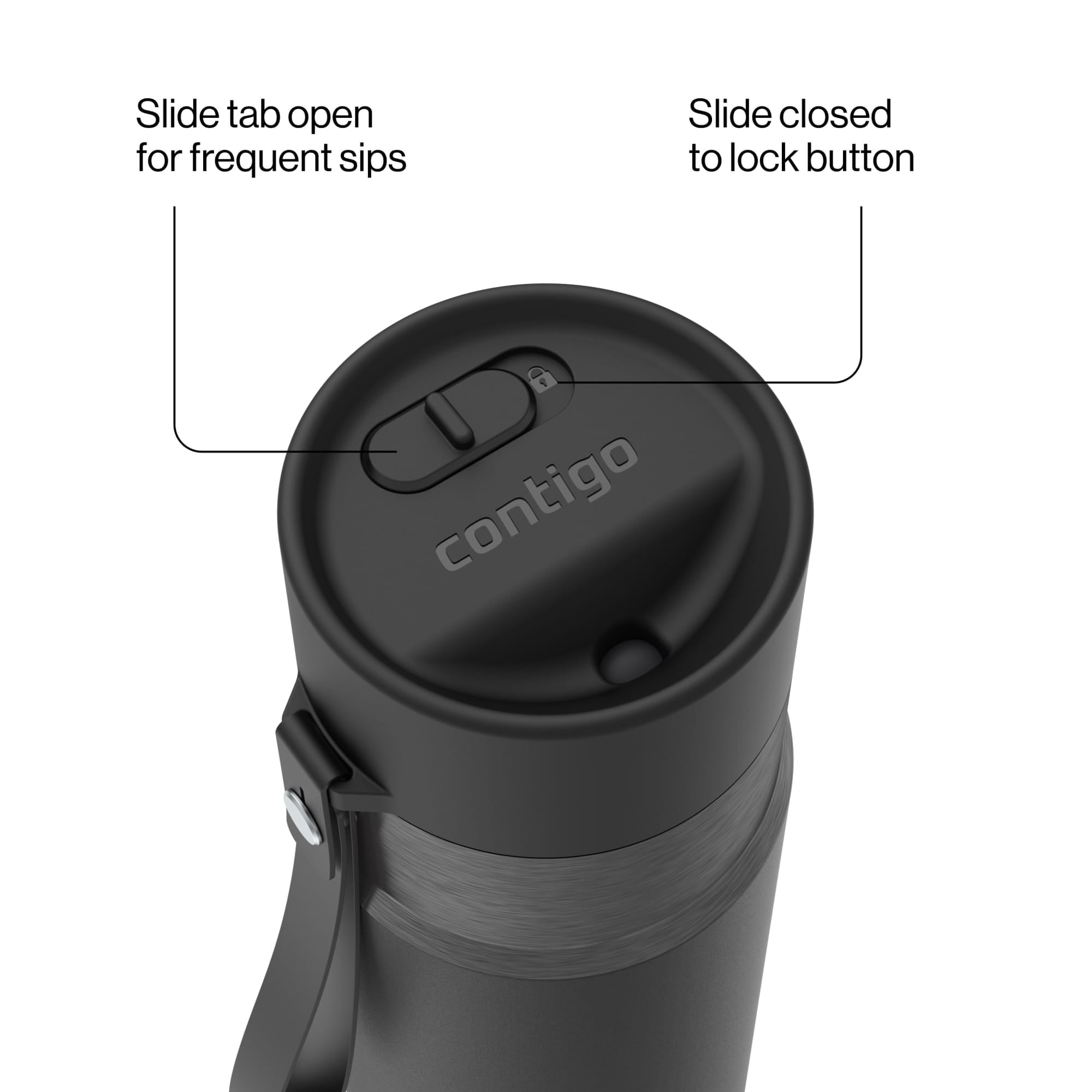 Contigo AutoSeal 16 oz Leakproof Water Bottle with Carrying Strap C023X