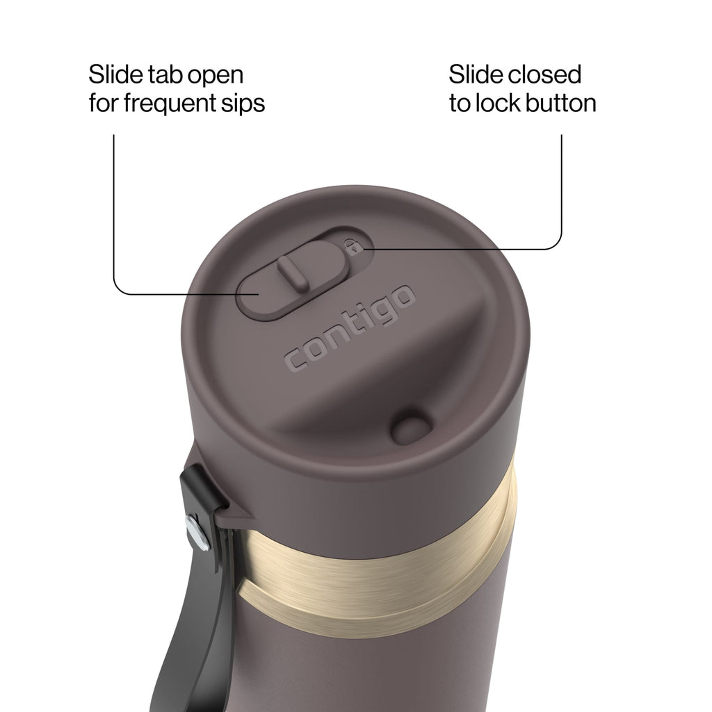 Contigo AutoSeal 16 oz Leakproof Water Bottle with Carrying Strap C023X