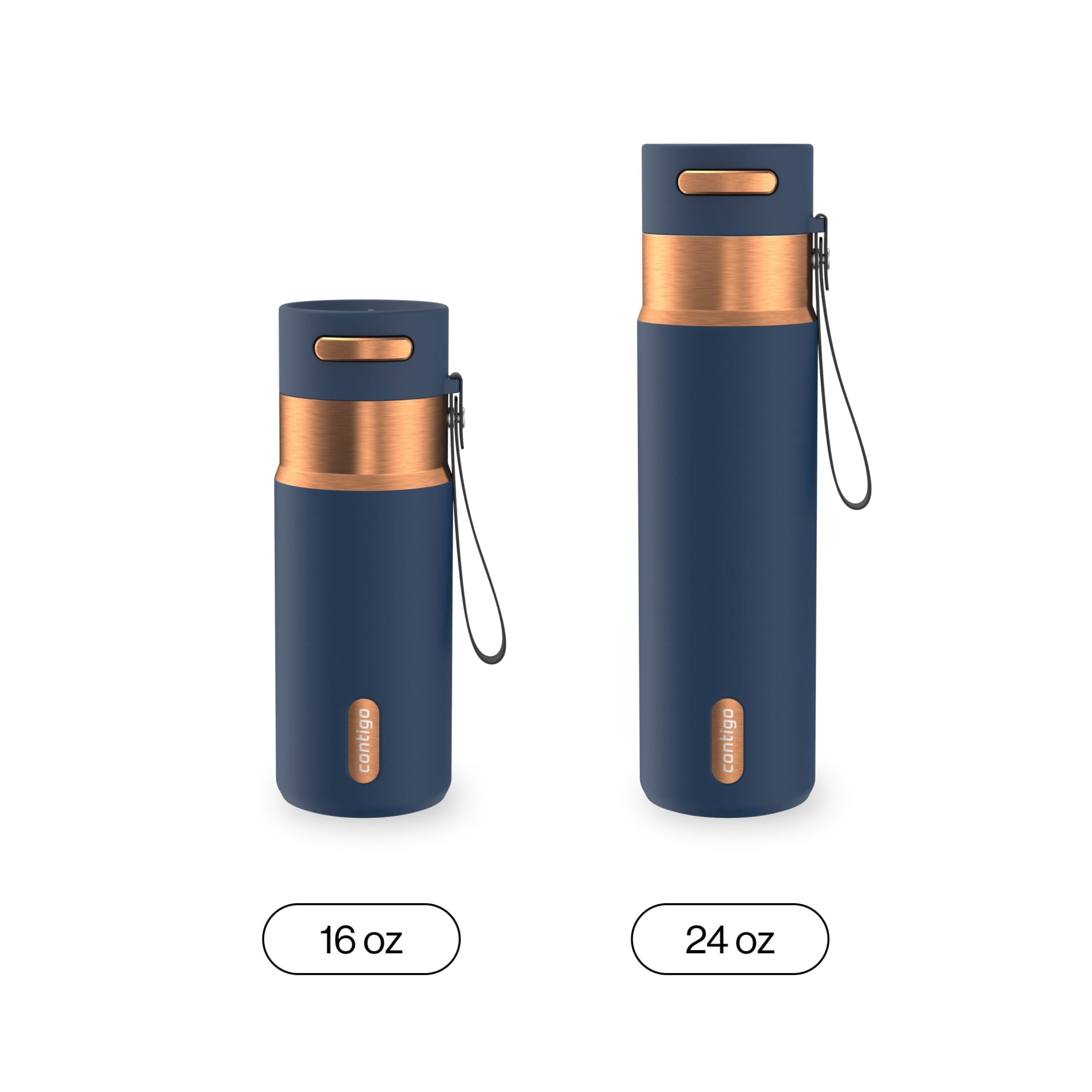 Contigo AutoSeal 16 oz Leakproof Water Bottle with Carrying Strap C023X