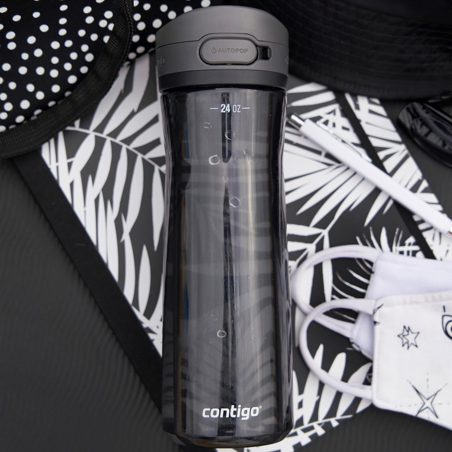 Contigo - Water Bottle with Leak-Proof and Locking Lid, BPA Free, 709ml Capacity, Black C087X