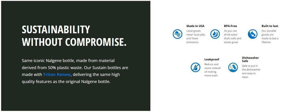 Nalgene Tritan OTF Water Bottle: 24oz, Glacial Blue C142F