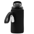 Linkidea Water Bottle Sleeve Compatible with Contigo Aubrey Tritan 14oz, Steel 13oz Kids Bottle, Waterbottle Holder Bag with Name Tag, Black C132V