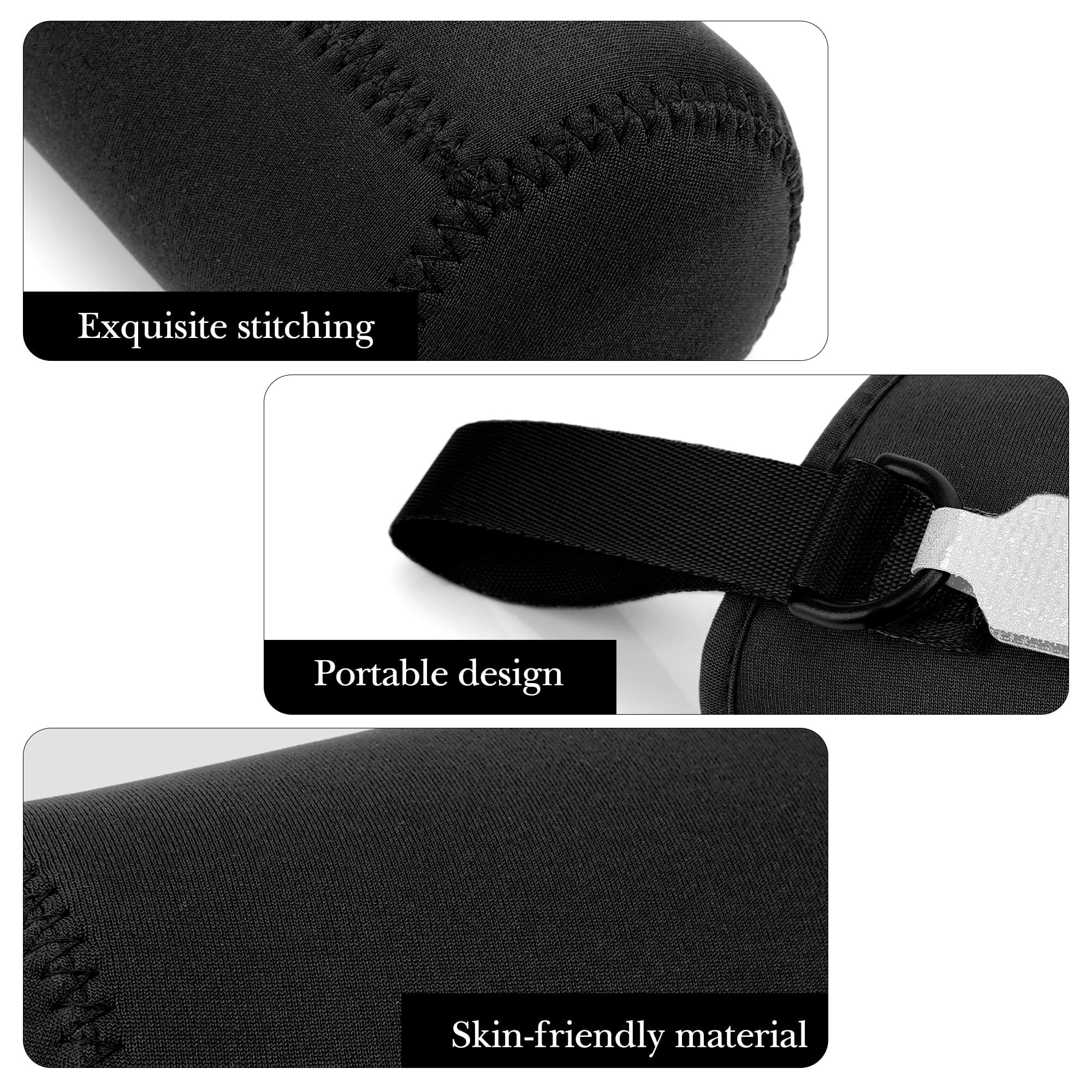 Linkidea Water Bottle Sleeve Compatible with Contigo Aubrey Tritan 14oz, Steel 13oz Kids Bottle, Waterbottle Holder Bag with Name Tag, Black C132V