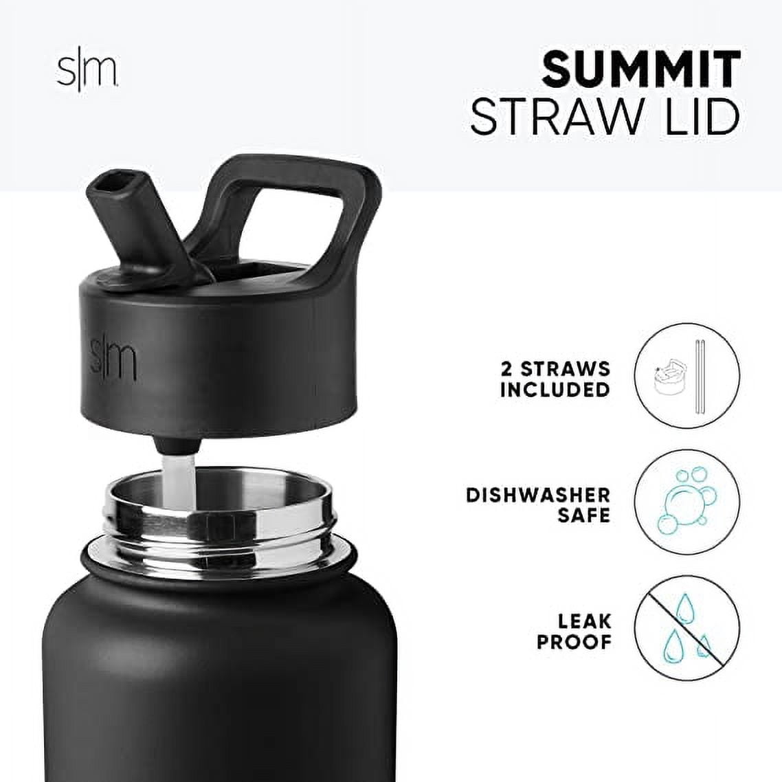 Simple Modern Summit Water Bottle Straw Lid Vacuum Insulated Stainless Steel Bottle | 18 fl oz C685G