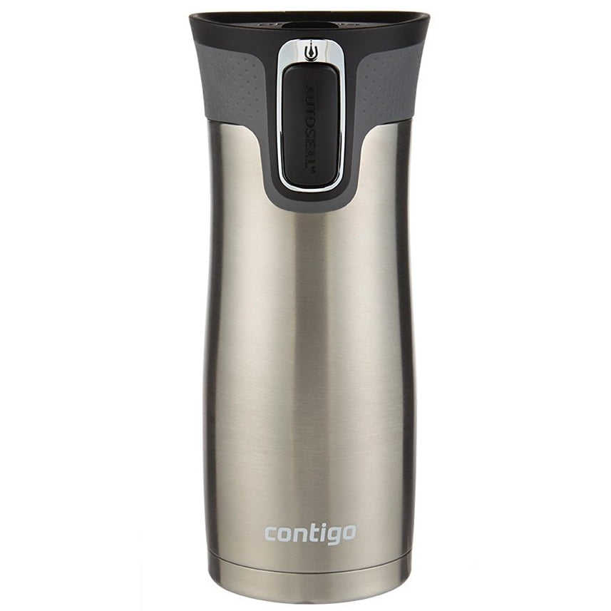 Contigo AUTOSEAL West Loop 2.0 Travel Mug, 16 oz., Stainless Steel with Black Button C098H