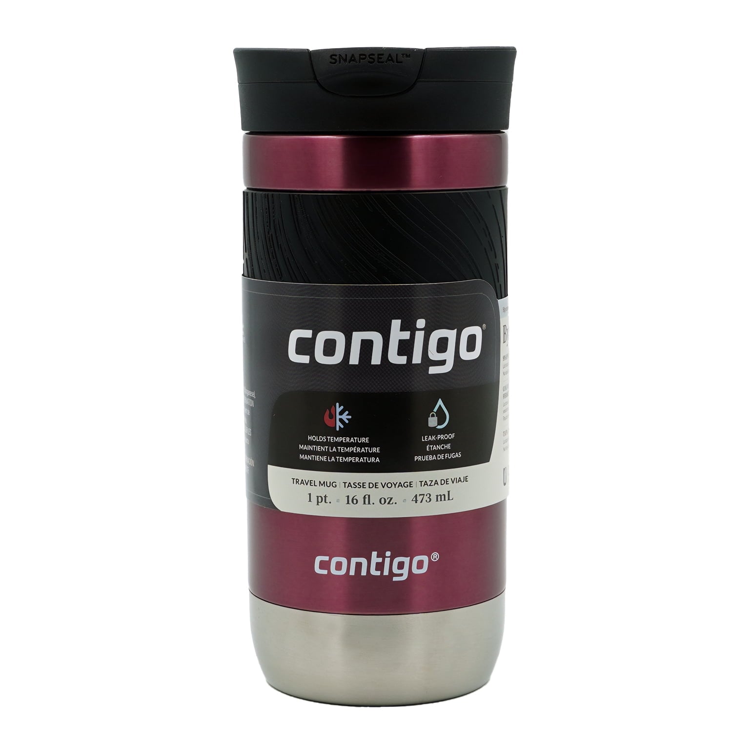 Contigo Byron 2.0 Stainless Steel Travel Mug with SNAPSEAL Lid and Grip, 16oz. C050S