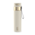 Contigo AutoSeal Leakproof Stainless Steel Reusable Water Bottle Tumbler with Carrying Strap, Cream/Champagne, 24 oz C019J