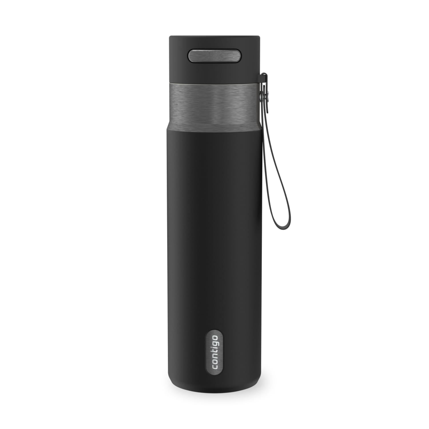 Contigo AutoSeal Leakproof Stainless Steel Reusable Water Bottle Tumbler with Carrying Strap, Cream/Champagne, 24 oz C019J