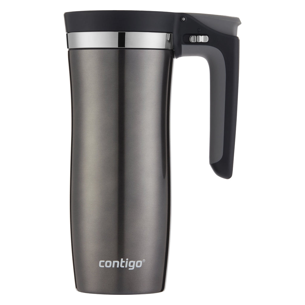 Contigo Autoseal Vacuum Insulated 16 Ounce Stainless Steel Gunmetal Travel Mug with Easy Lid C064R