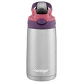 Contigo Kids Stainless Steel Water Bottle with Redesigned AUTOSPOUT Straw Lid Eggplant and Punch, 13 fl oz. C116W