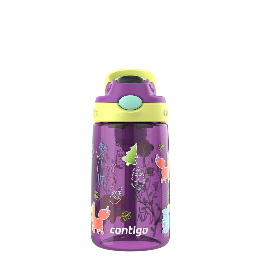 Contigo Kids Water Bottle with Redesigned AUTOSPOUT Straw, 14 oz, Grape Forest Haven C003Z