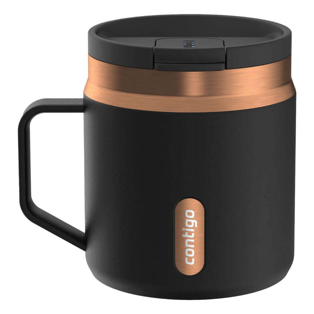 Contigo SnapSeal Leakproof Stainless Steel Reusable Travel Tumbler,Black/Bronze, 14 oz C027C