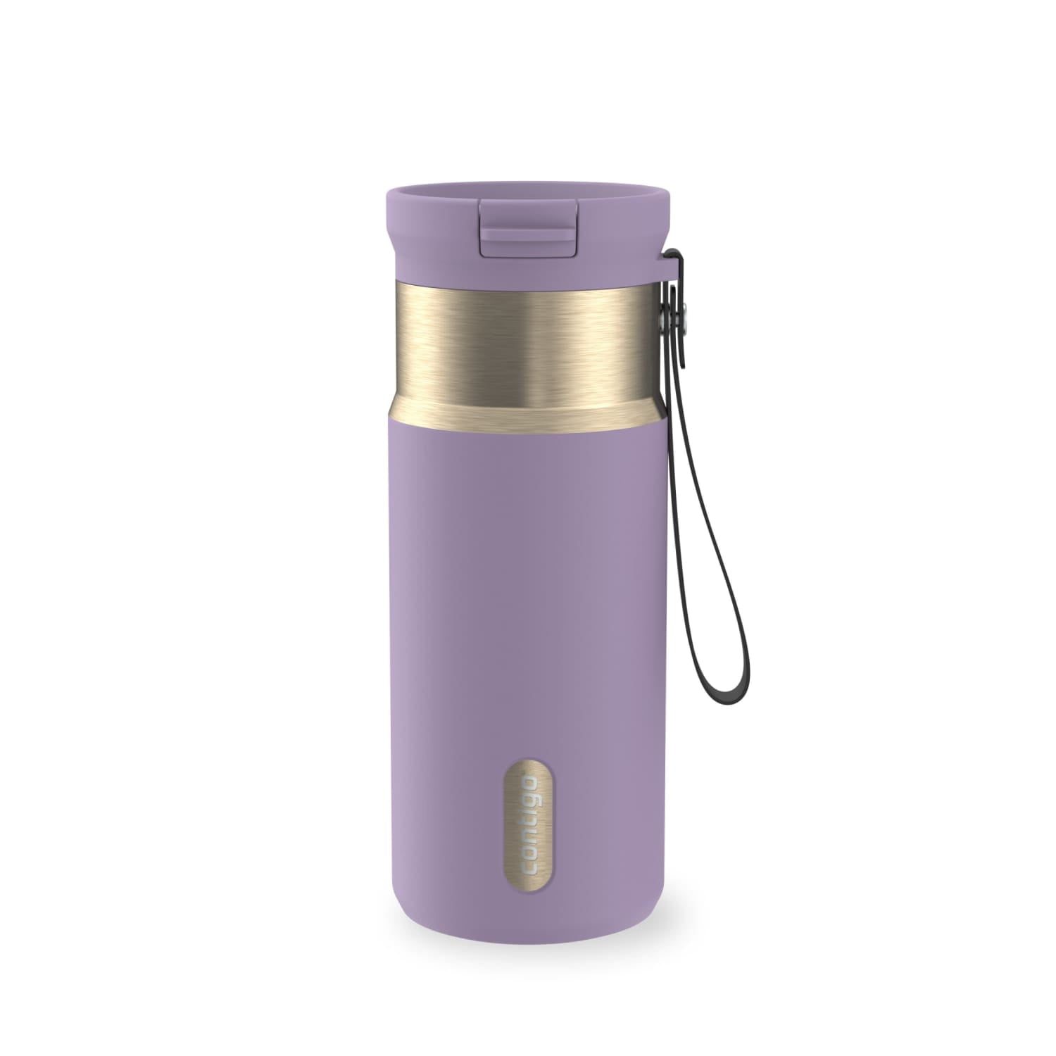 Contigo SnapSeal 16 oz Leakproof Stainless Steel Water Bottle with Carrying Strap C048V