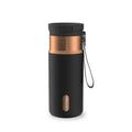 Contigo SnapSeal Leakproof Stainless Steel Reusable Water Bottle with Carrying Strap, Black/Bronze, 16 oz C065Q
