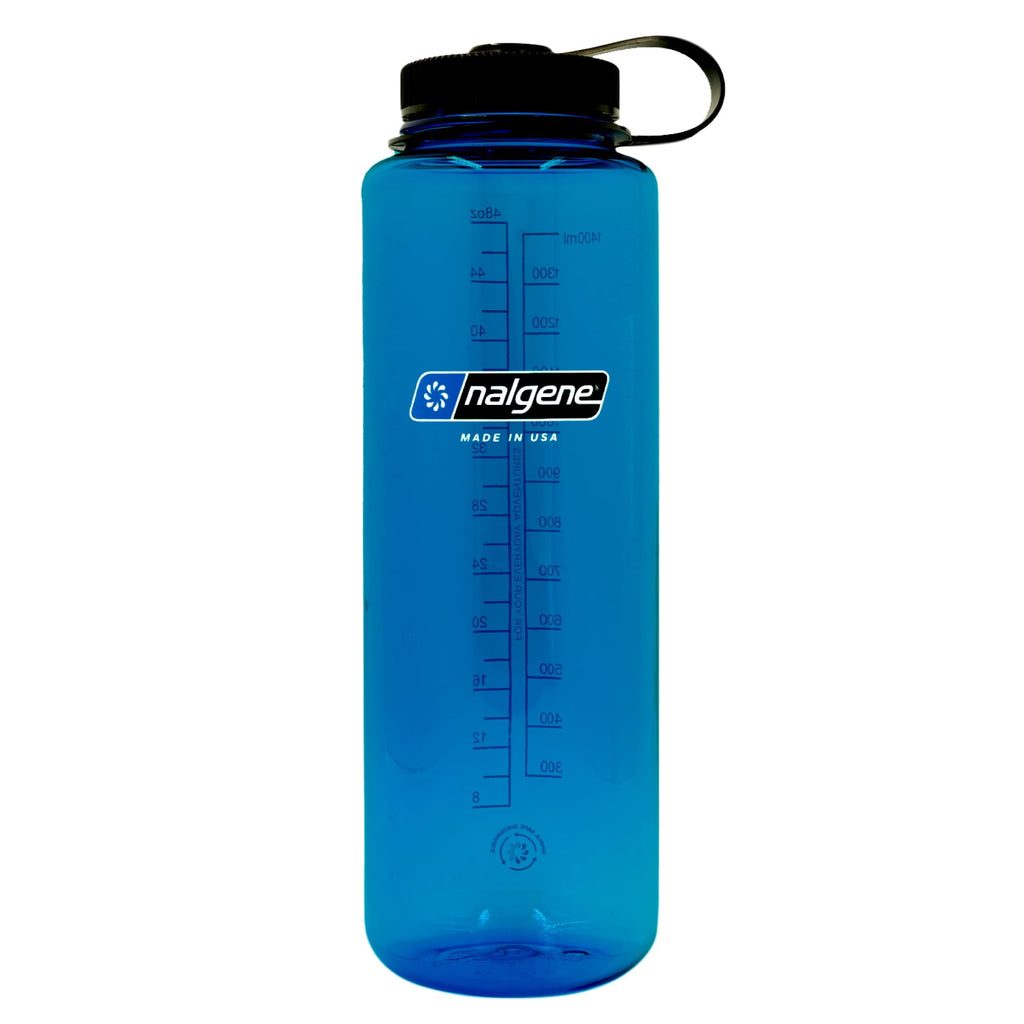 Nalgene Sustain Tritan BPA-Free Water Bottle Made with Material Derived from 50% Plastic Waste (using ISCC certified mass balance), 48 OZ, Wide Mouth, Blue C147G