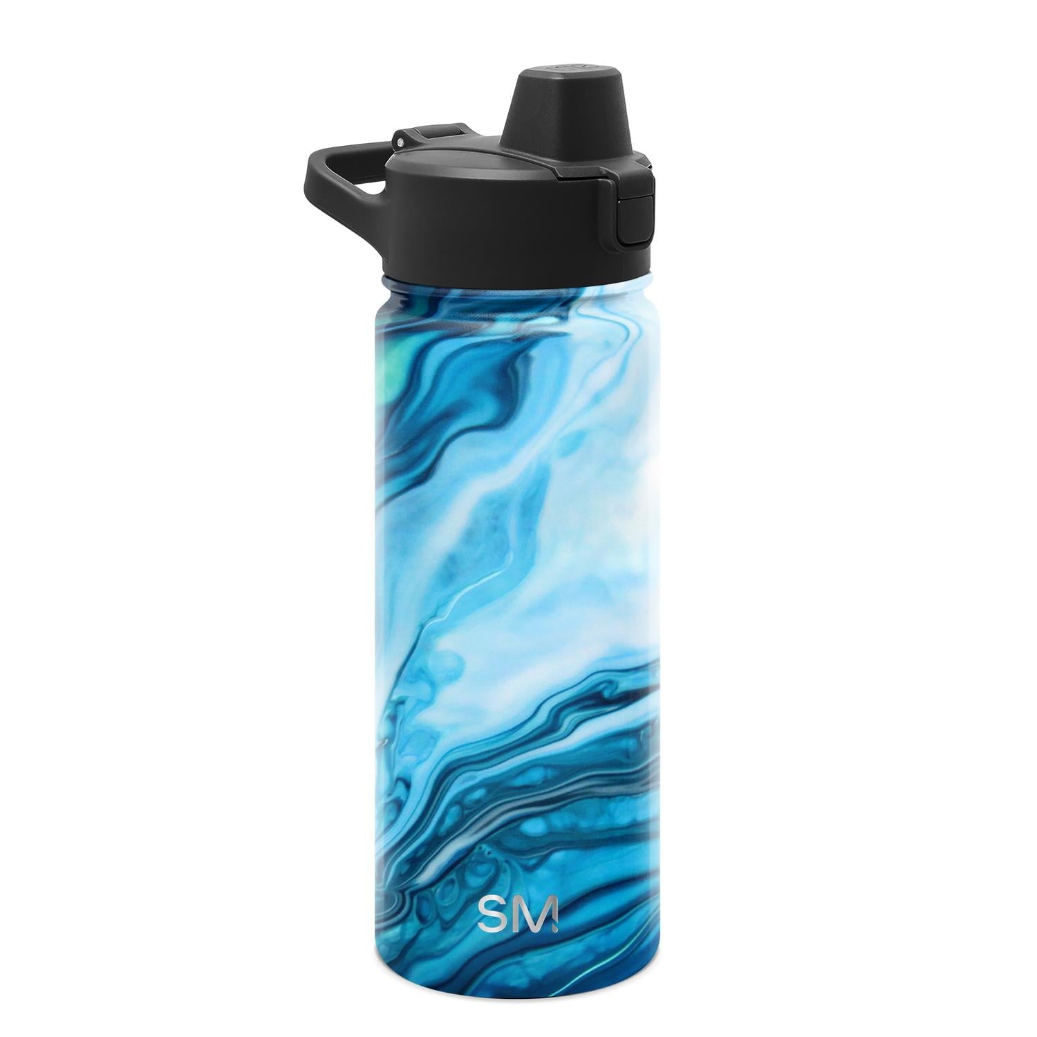 Simple Modern 18 fl oz Insulated Stainless Steel Summit Water Bottle with Covered Silicone Straw Lid | Sweet Taffy C395X