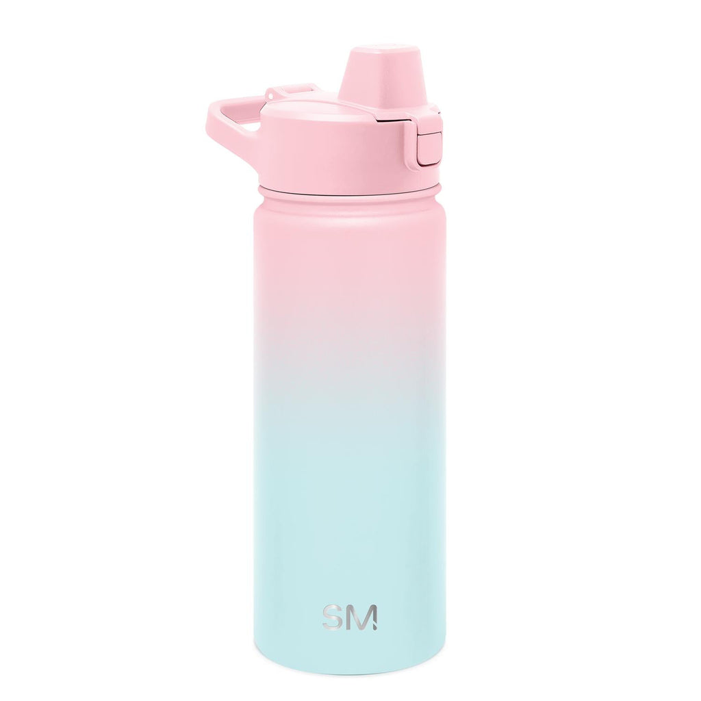 Simple Modern 18 fl oz Insulated Stainless Steel Summit Water Bottle with Covered Silicone Straw Lid | Sweet Taffy C395X