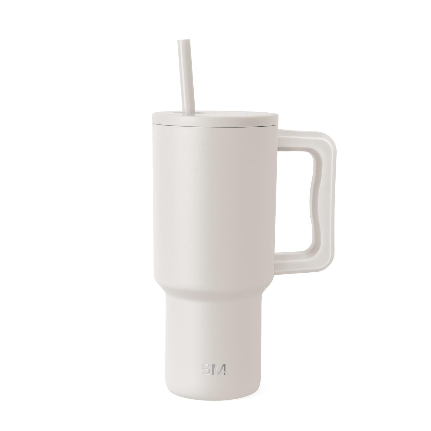 Simple Modern 30 fl oz Insulated Stainless Steel Trek Tumbler with Straw Lid | Seaglass Sage and Cream Checkmate C690C