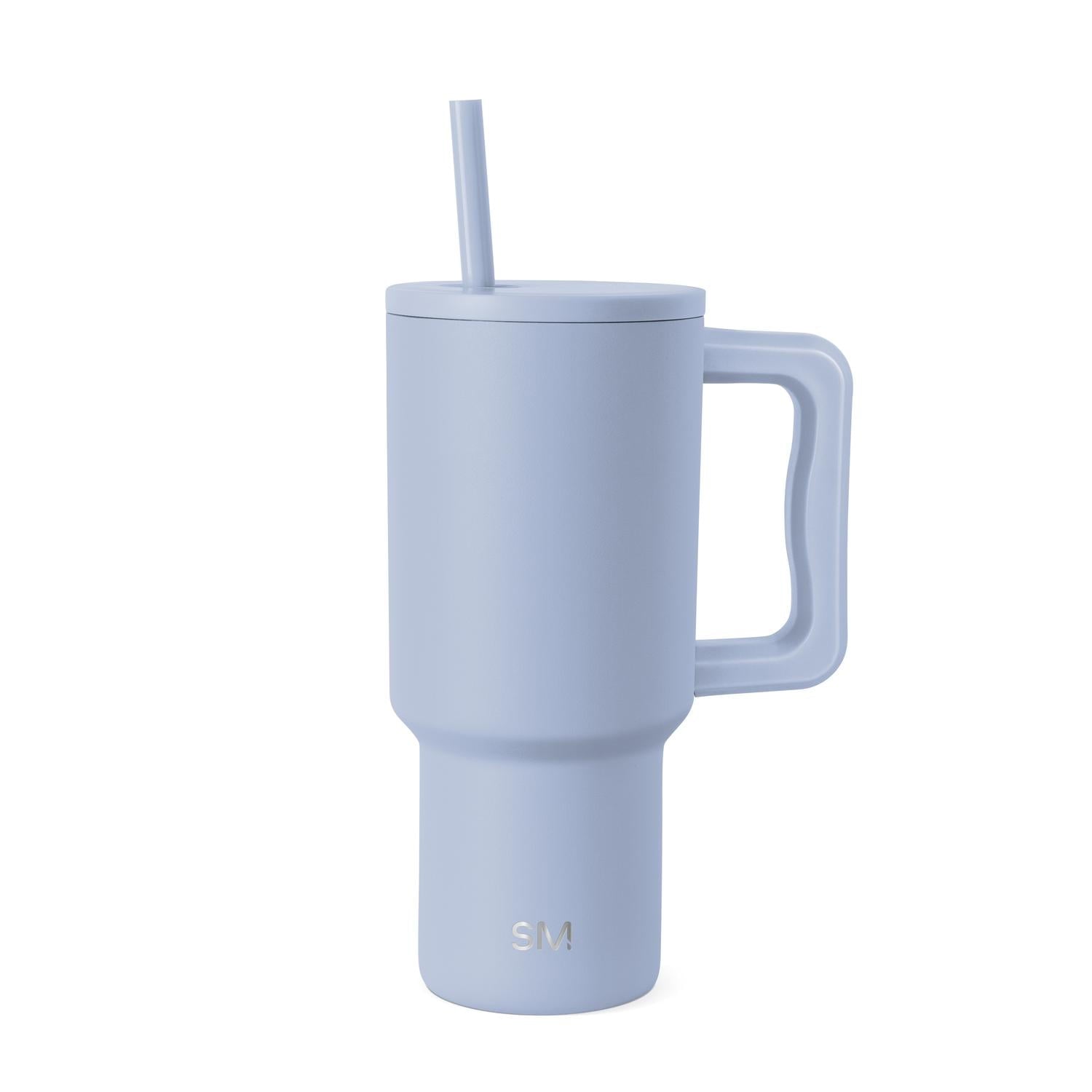 Simple Modern 30 fl oz Insulated Stainless Steel Trek Tumbler with Straw Lid | Seaglass Sage and Cream Checkmate C690C