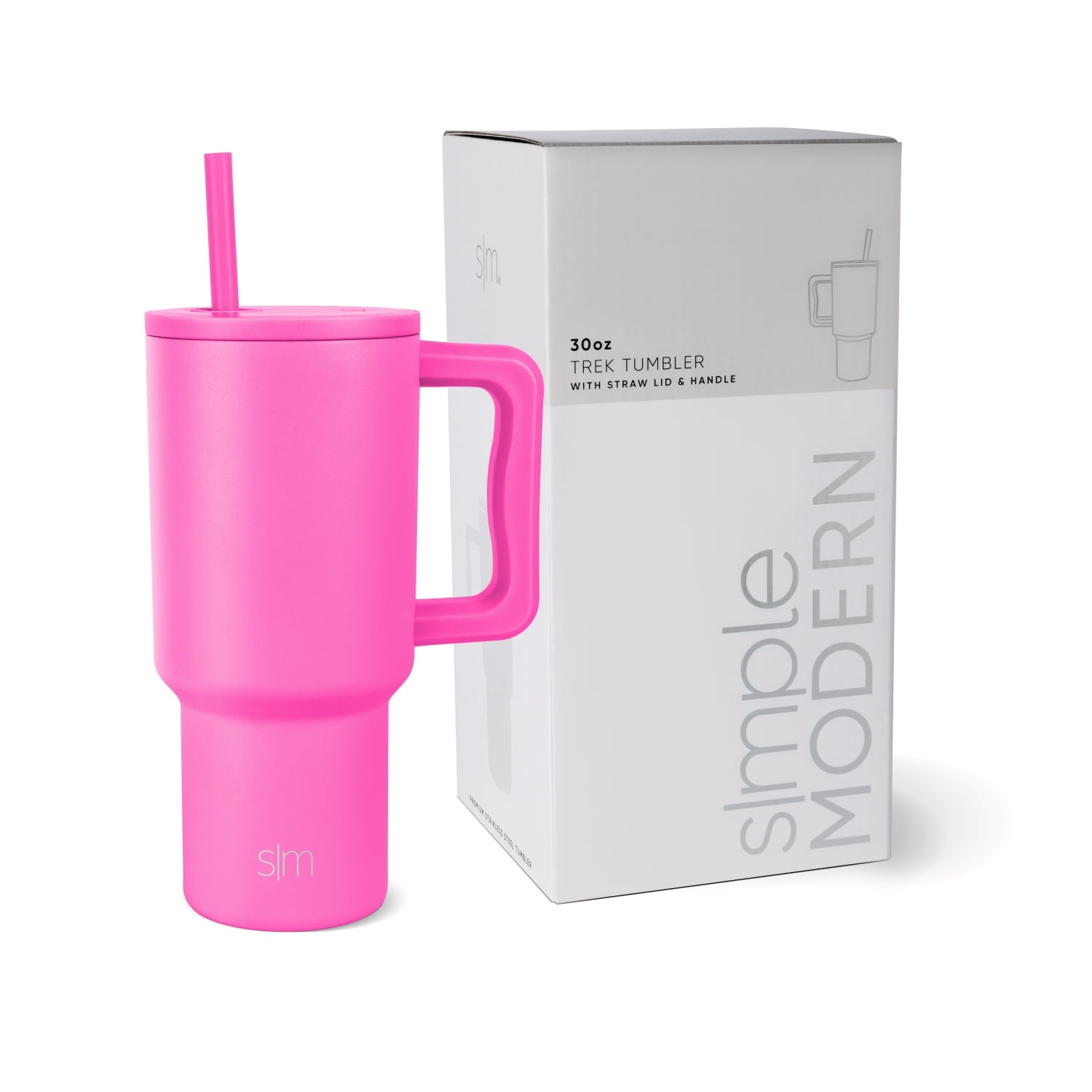 Simple Modern 30 fl oz Insulated Stainless Steel Trek Tumbler with Straw Lid | Cream Leopard C408Y