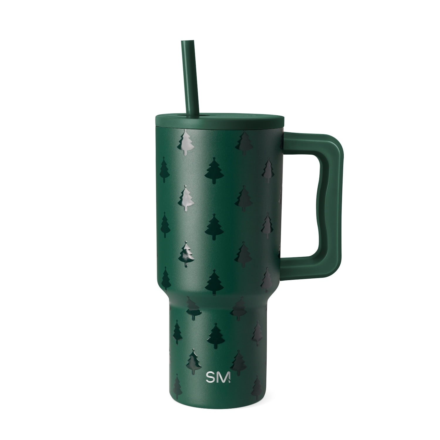 Simple Modern 30 fl oz Insulated Stainless Steel Trek Tumbler with Straw Lid | Seaglass Sage and Cream Checkmate C690C