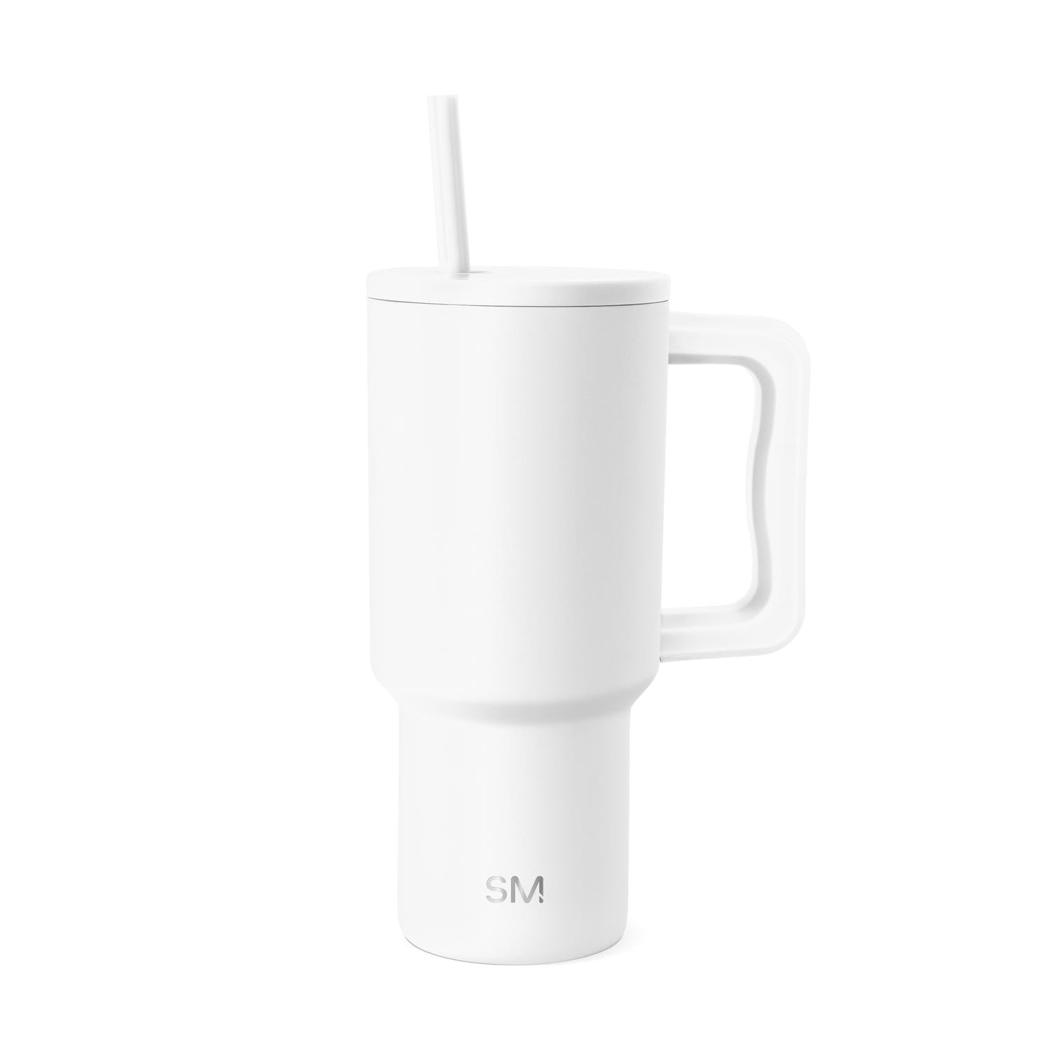 Simple Modern 30 fl oz Insulated Stainless Steel Trek Tumbler with Straw Lid | Seaglass Sage and Cream Checkmate C690C