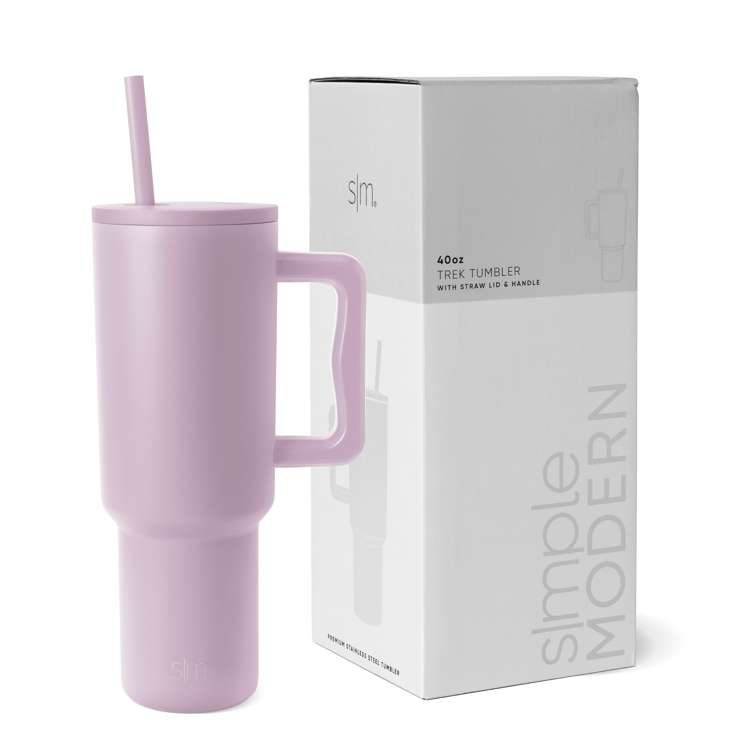 Simple Modern 40 fl oz Insulated Stainless Steel Trek Tumbler with Straw Lid | 80s Mix C403M