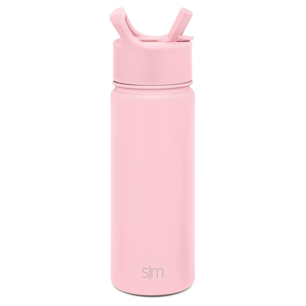 Simple Modern Kids Water Bottle with Straw Lid Vacuum Insulated Stainless Steel Metal Thermos Bottles | Reusable Leak Proof BPA-Free Flask for School | Summit Collection | 18oz, Blush -Blush C687A