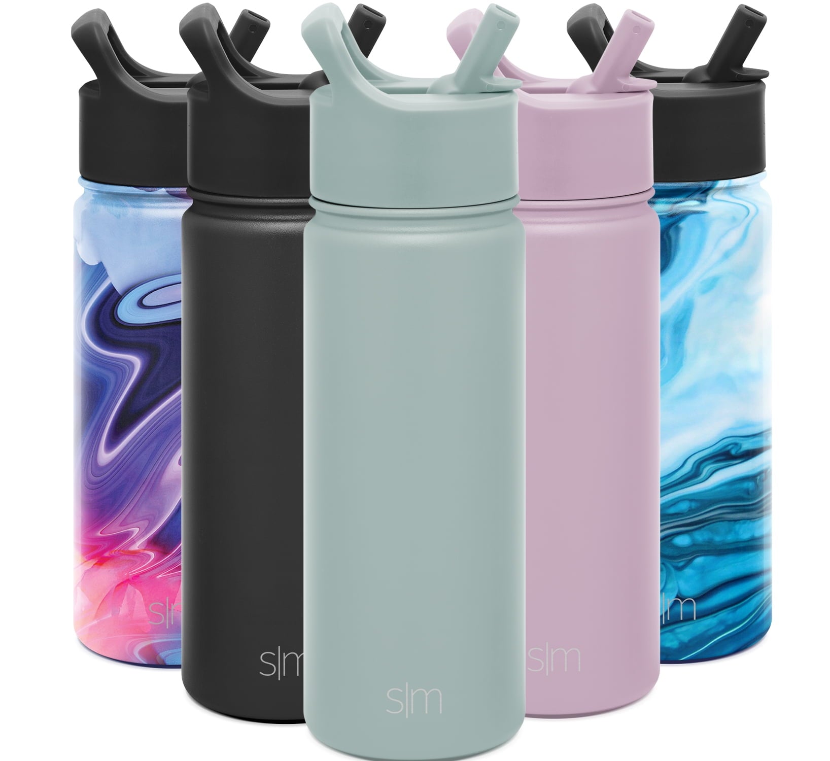 Simple Modern Summit Water Bottle Straw Lid Vacuum Insulated Stainless Steel Bottle | 18 fl oz C685G