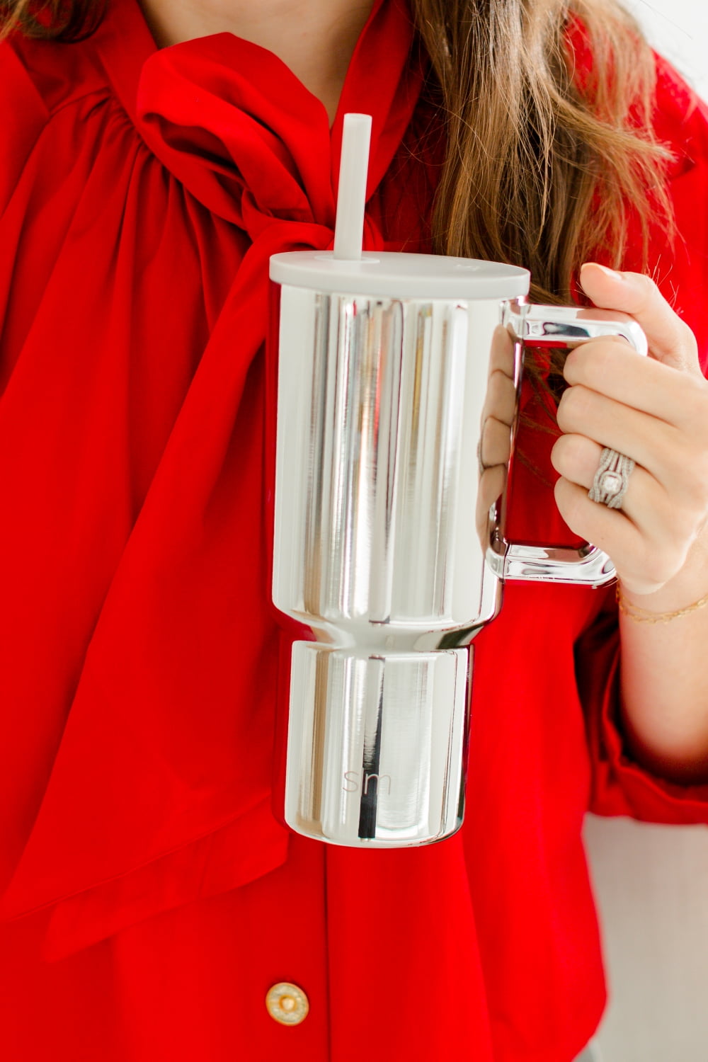 Simple Modern 30 fl oz Insulated Stainless Steel Trek Tumbler with Straw Lid | Seaglass Sage and Cream Checkmate C690C
