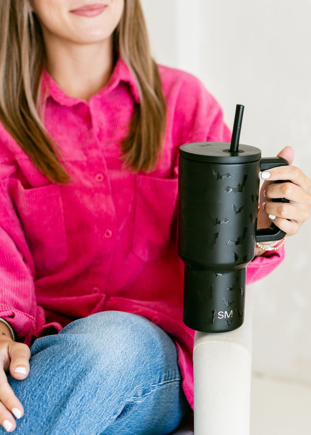 Simple Modern 30 fl oz Insulated Stainless Steel Trek Tumbler with Straw Lid | Seaglass Sage and Cream Checkmate C690C