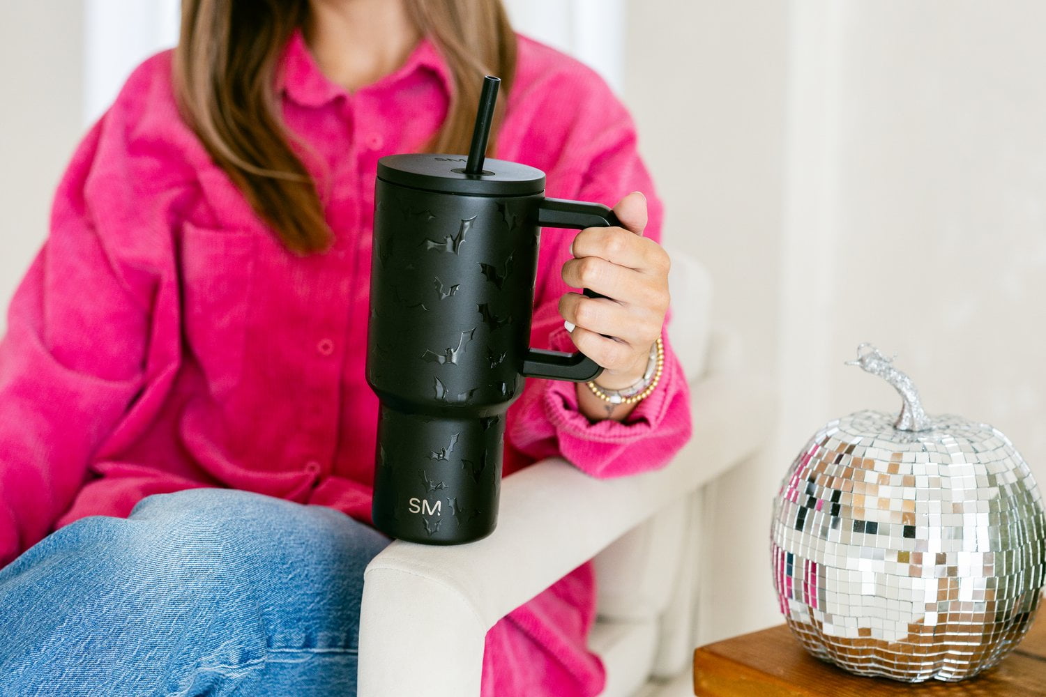 Simple Modern 30 fl oz Insulated Stainless Steel Trek Tumbler with Straw Lid | Seaglass Sage and Cream Checkmate C690C